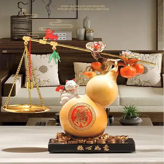 【YIZ TIME】稱心如意葫蘆擺件 新中式風格家居裝飾品(客廳高檔電視酒櫃擺件喬遷禮物)