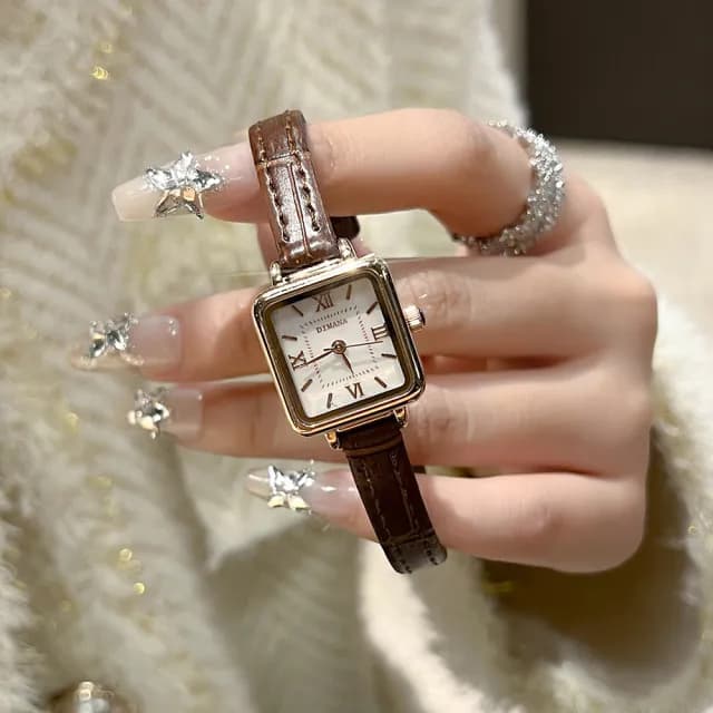 【MoonDy】雙11 手錶 腕錶 女生手錶 方形手錶 網帶手錶 皮帶手錶 小錶盤手錶 氣質腕錶 小方錶 穿搭配件