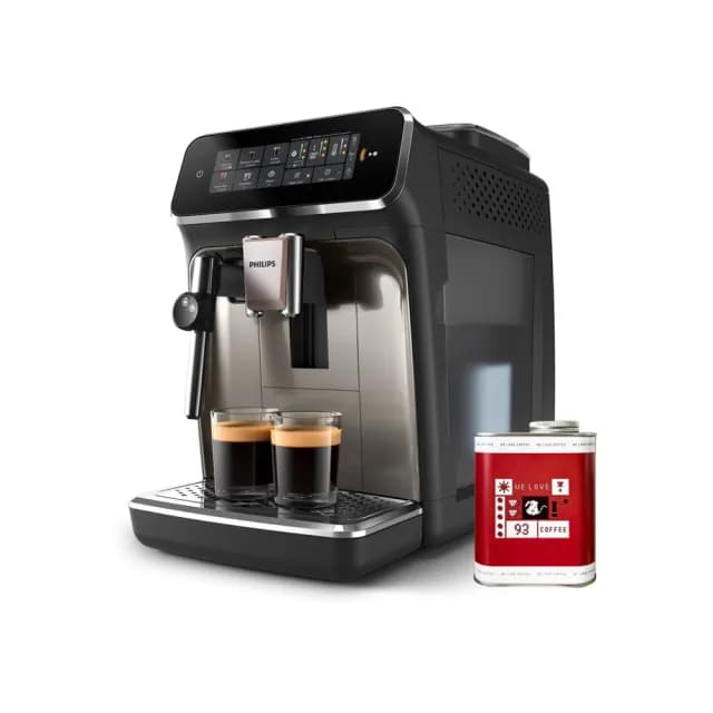 【Philips 飛利浦】雙溫萃取全自動義式咖啡機 經典銀(EP3326/94)