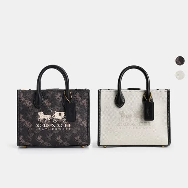 【COACH】蔻馳官方直營 ACE 17 馬車主題圖案印花托特手袋-多色任選(CT890)