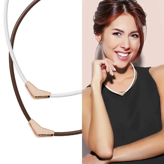 【&MORE 愛迪莫】X-Pro 超能量健康鈦項鍊.項圈(玫瑰金/鈦鍺/能量)