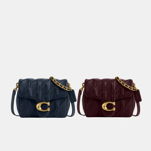 【COACH】蔻馳官方直營 TIMES SQUARE TABBY 絎縫單肩手袋-多色可選(CW629)