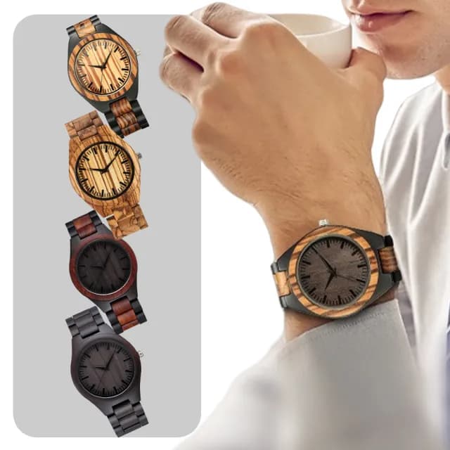 【LEEHER】雙11 斑馬木手錶/木錶/手錶/腕錶/木頭手錶/男生手錶/黑檀手錶/飾品/指針手錶/石英錶/紅檀手錶/