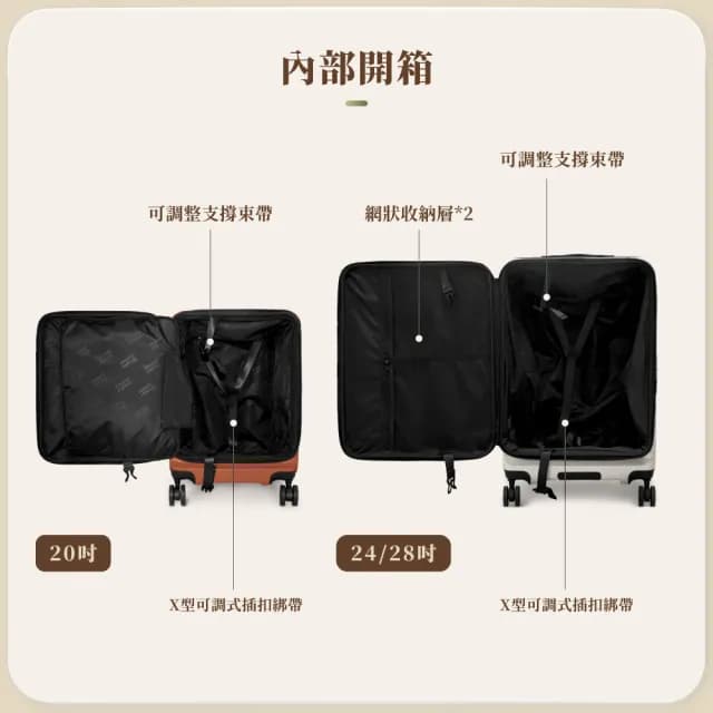 【American Explorer 美國探險家】24吋 前開式 上掀式 可加大 PC箱 行李箱 雙層防盜拉鍊 CF62 旅行箱