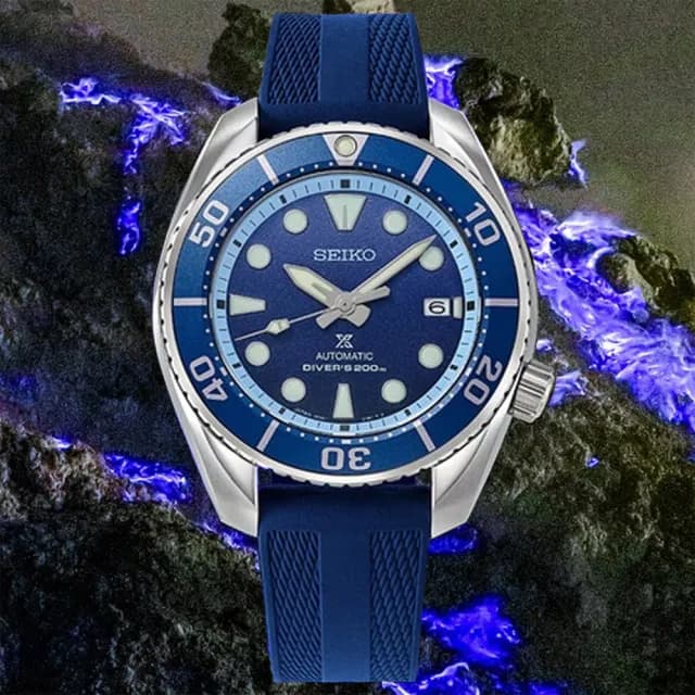 【SEIKO 精工】PROSPEX系列 亞洲限量 印尼藍火火山 機械腕錶 雙11 特惠 推薦(SPB543J1/6R35-03N0B)
