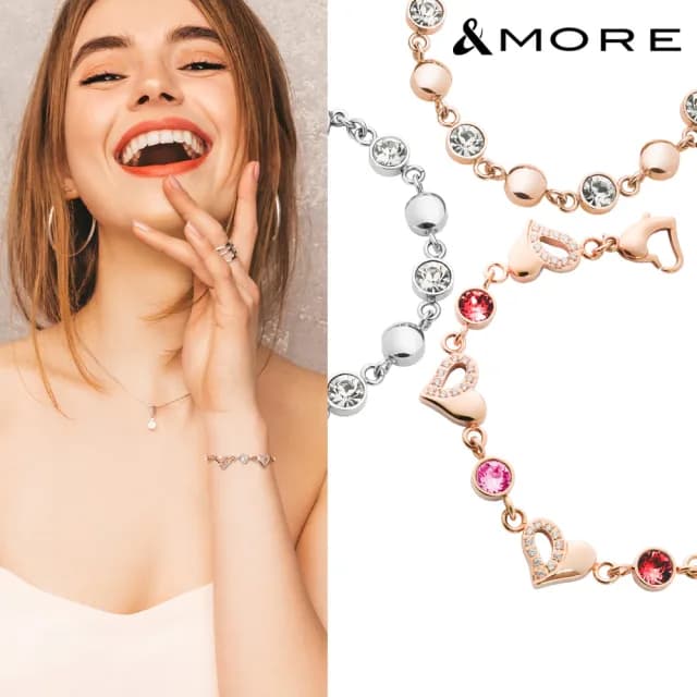 【&MORE 愛迪莫】Galaxy Shining健康手鍊(玫瑰金/白鋼/能量/鈦鍺/遠紅外線)