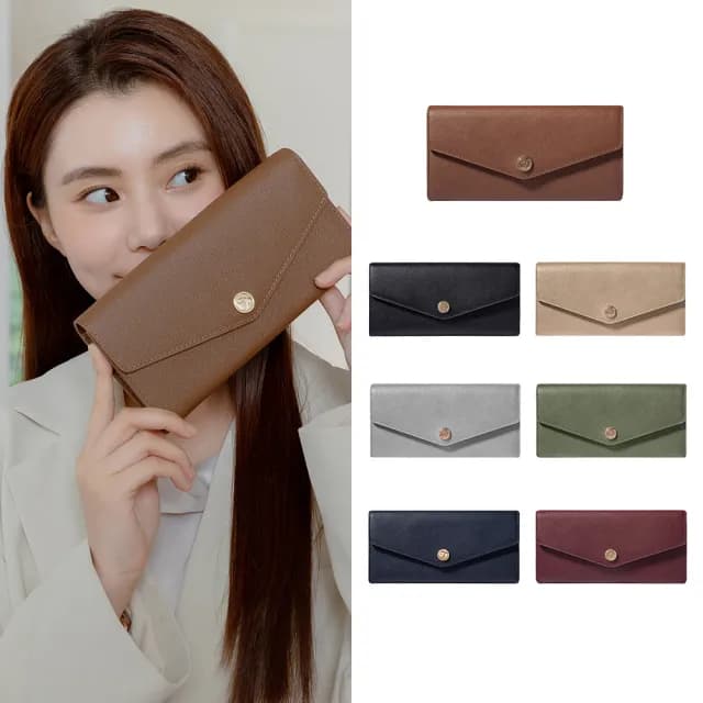 【THEODORA’S 希奧朵拉】品牌RFID防盜信封長夾(錢包 皮夾 新年開運 防刮)