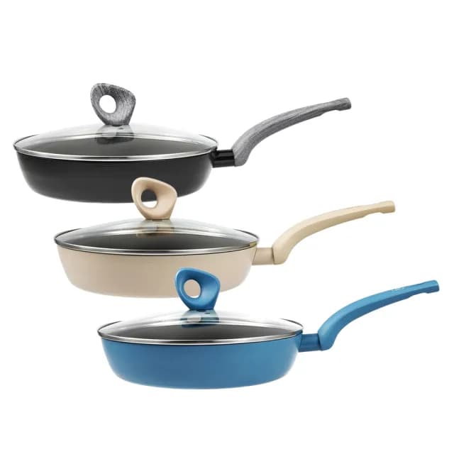 【CorelleBrands 康寧餐具】WORLD KITCHEN 平煎拿鐵鍋28cm-含蓋(三色任選-台灣製造)