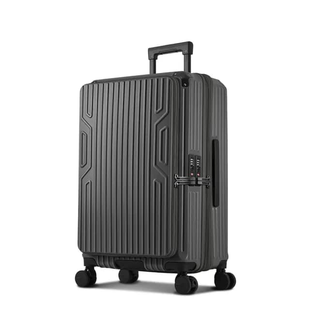 【Arowana 亞諾納】煞車避震輪河馬箱★25吋極硬派杯架1:9前開 & 5:5對開兩用行李箱(送隨行四件組)