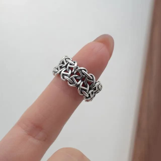 【吉豐洋行】環環相扣日字編織戒指 簡約鏤空潮流食指戒 男女開口戒指 tj048(生日 送禮 耶誕節 交換禮物)