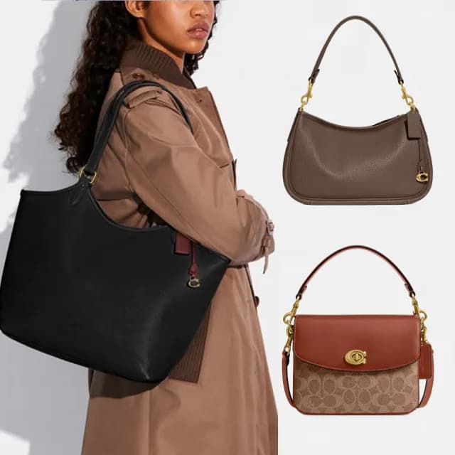 【COACH】蔻馳官方直營【線上限定】CASSIE 19/CARY/DAY/CITY ZIP TOTE斜背手袋 托特包-多款任選(CV436)