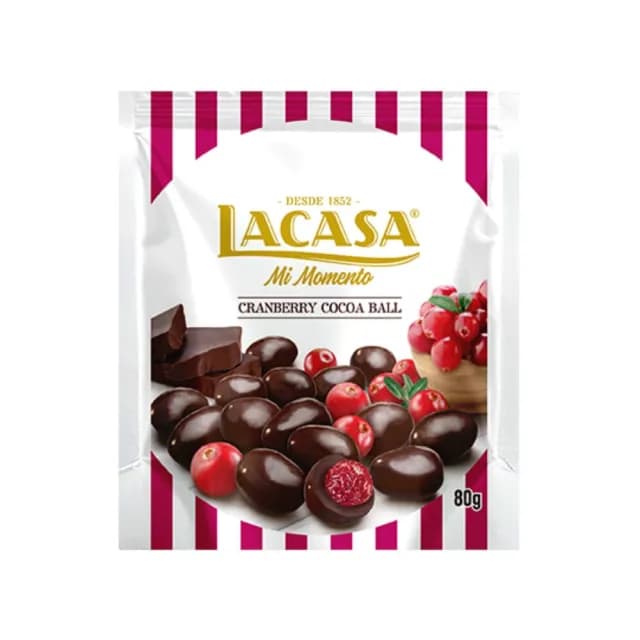 【西班牙樂卡莎LACASA】蔓越莓夾餡可可球(80g)