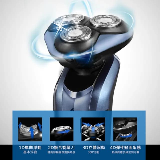 【SAMPO 聲寶】4D水洗三刀頭電動刮鬍刀/電鬍刀(EA-Z1613WL)