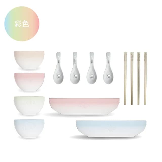 【COTD】SNOOPY聯名 陶瓷碗盤餐具14件組/五色(碗/盤/筷子/湯匙/史努比)