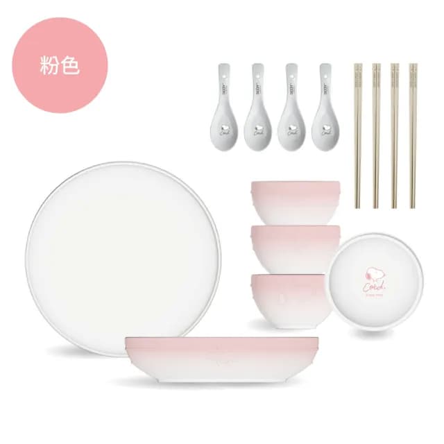 【COTD】SNOOPY聯名 陶瓷碗盤餐具14件組/五色(碗/盤/筷子/湯匙/史努比)