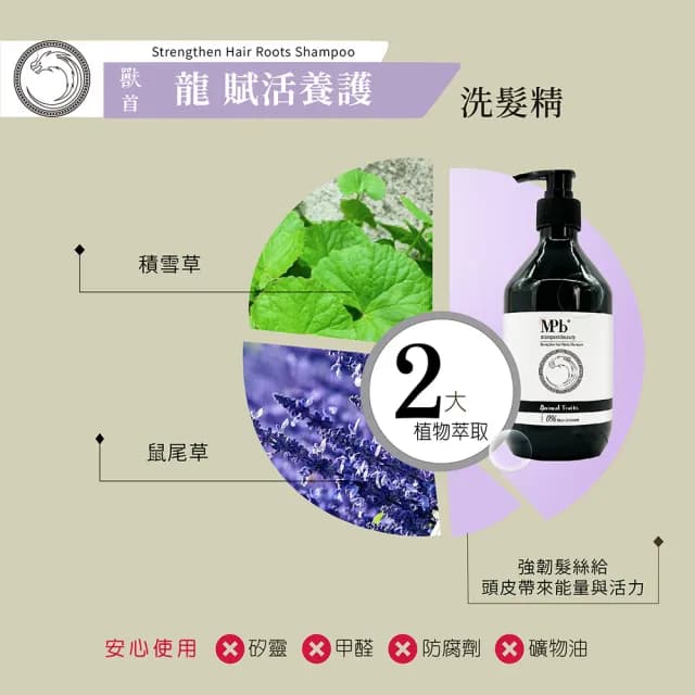 【MPB巴黎小姐】獸首草本 控油 深層 賦活洗髮精500mlx1入(保濕 無矽靈洗髮液 洗髮乳 去屑 母親節禮物)