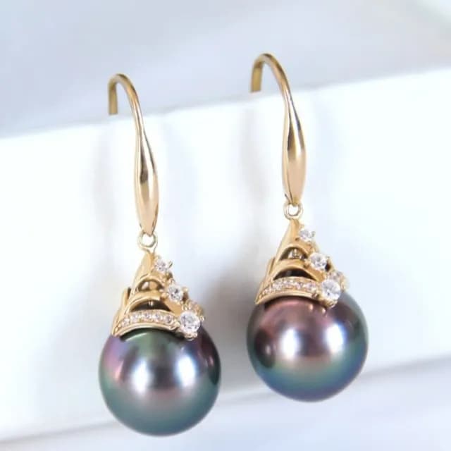 【La Corser】10-11mm 大溪地珍珠 耳勾 天然海水珍珠 耳飾 18K金 優雅 氣質 百搭 時尚珍珠飾品