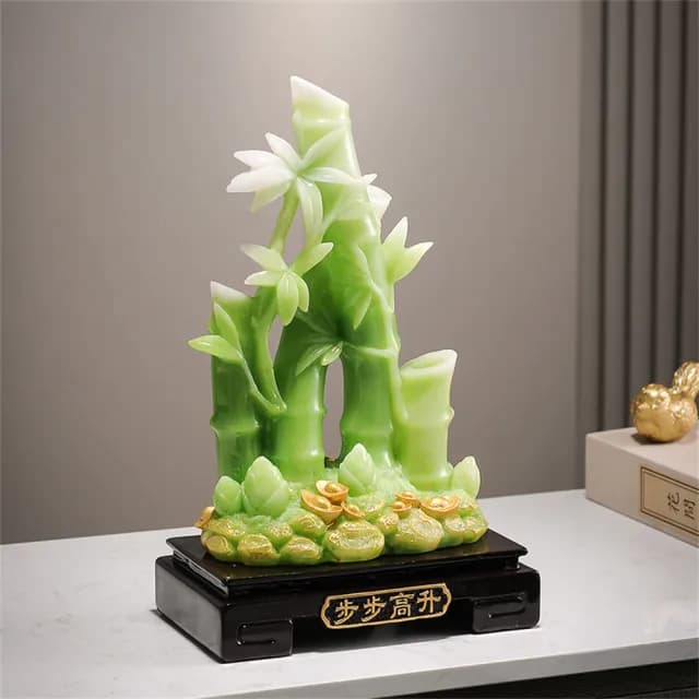 【超微米】新中式步步高升擺件 富貴竹子 玄關客廳辦公室裝飾品 喬遷禮物(風水招財擺件19.5*11*31.5CM)