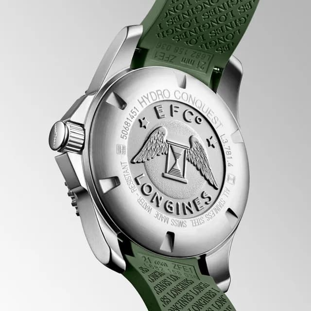 【LONGINES 浪琴】Hydroconquest 深海征服者 浪鬼 陶瓷錶圈 機械潛水腕錶 綠 41mm(L3.781.4.06.9)