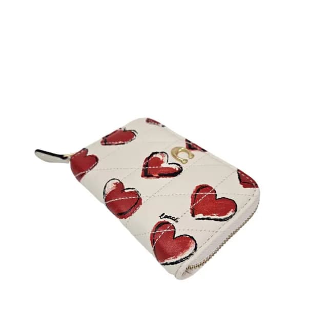 【COACH】ESSENTIAL限量專櫃愛心印花卡夾包零錢包禮盒組(贈原廠防塵袋紙袋送禮)