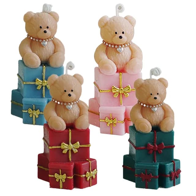 【AMARA】香氛聖誕蠟燭-禮物熊(香氛蠟燭 居家香氛 生日 聖誕 交換 情人節禮物)