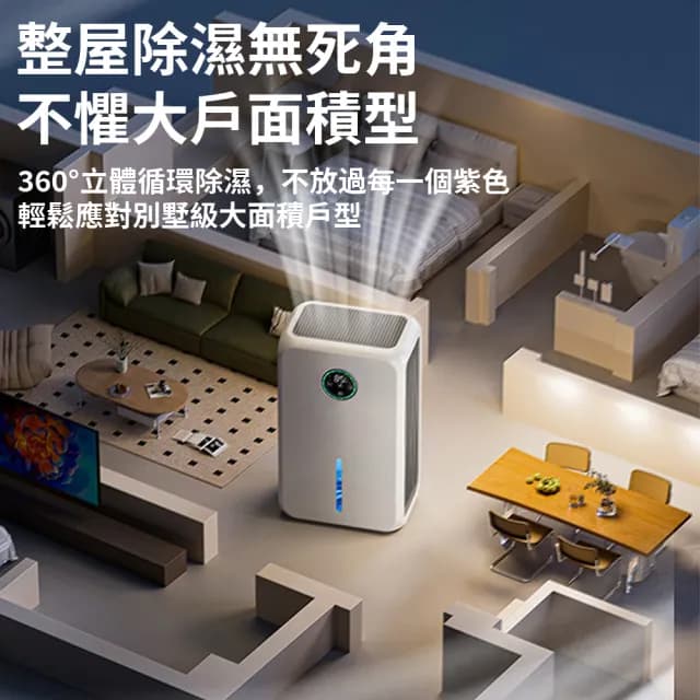 【VWV】除濕機 空氣清凈機 空氣凈化器(客廳臥室家用 遠程遙控 可定時/靜音/滿水自停 2.2L大容量)