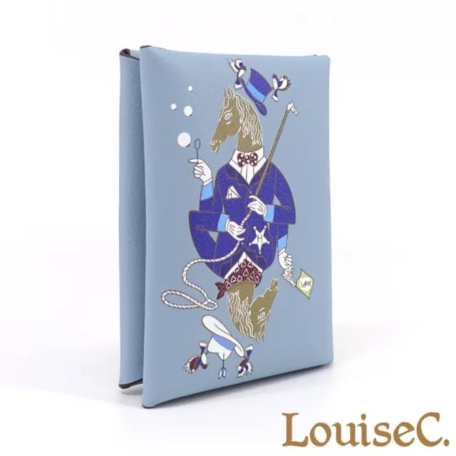 【LouiseC.】Tree House 牛皮時尚印花釦式卡片零錢包短夾-4色(YS25199)