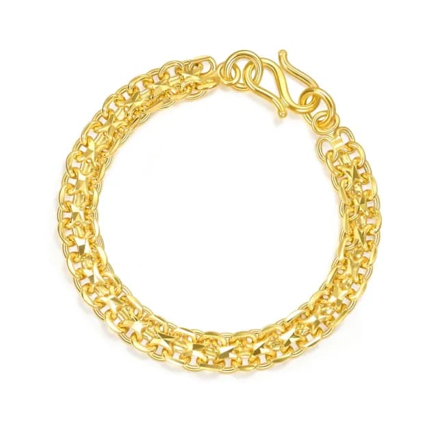 【點睛品】機織素鍊 黃金手鍊_計價黃金(19cm)