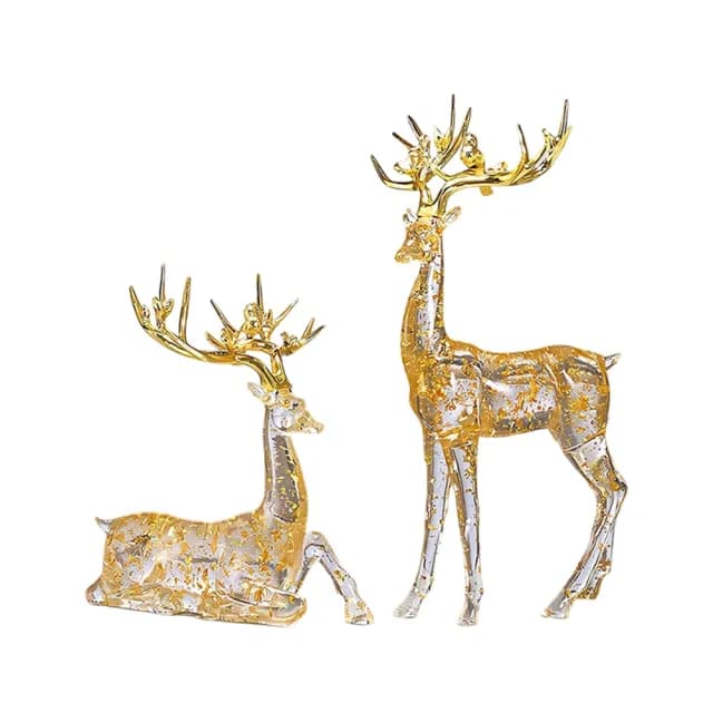 【超微米】招財鹿擺件一對 客廳玄關酒櫃裝飾品 辦公室桌面擺件 喬遷送禮(風水招財鹿擺件)