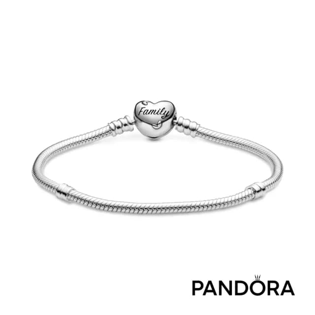 【Pandora官方直營】Moments 家族樹心形扣蛇形手鏈