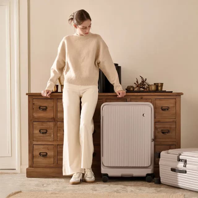 【ALLEZ 奧莉薇閣】速達 29吋 掀旅箱II 前開式 煞車輪 大容量可擴充行李箱(AVT24029)