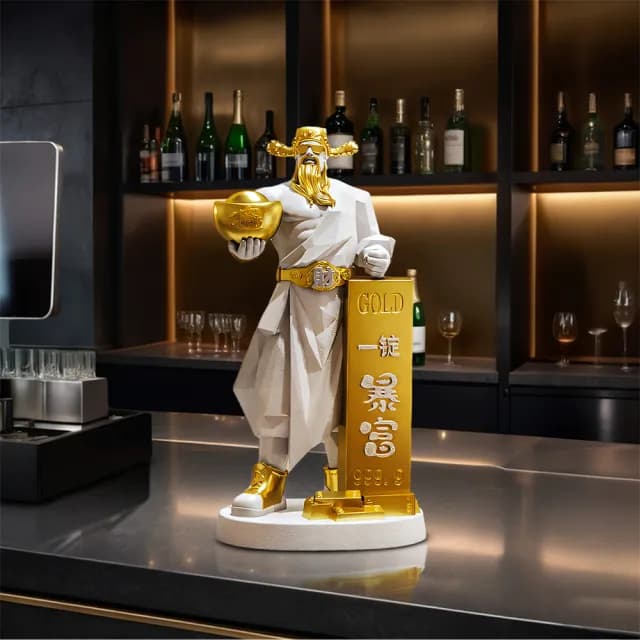 【超微米】一錠暴富 肌肉財神爺擺件 公司店鋪收銀前台裝飾品 喬遷開業禮品(財神爺擺件 大號)