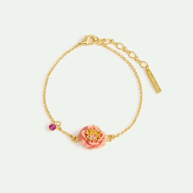 【Les Nereides】闖進雪之國-橘粉銀蓮花手鍊