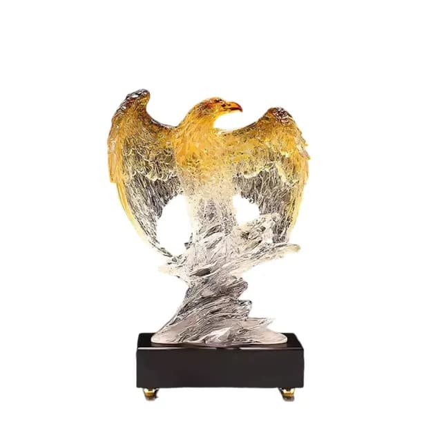 【超微米】大展宏圖老鷹擺件 雄鷹展翅 辦公室桌面裝飾品 喬遷開業禮品(風水招財擺件18*10*27CM)