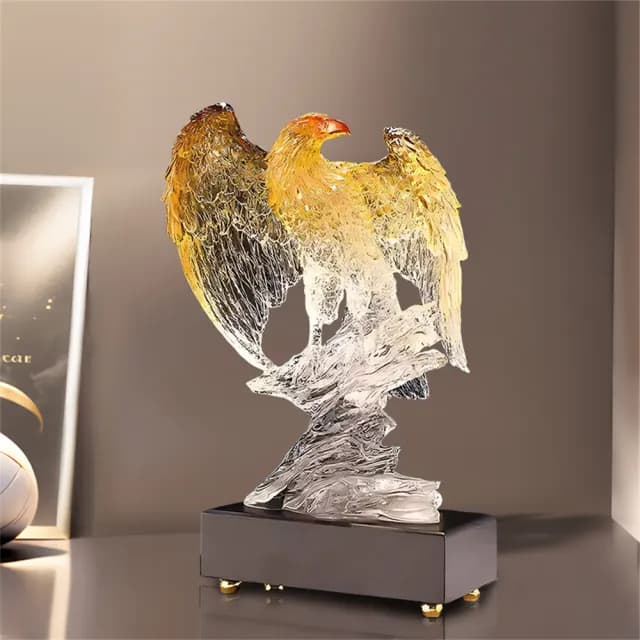 【超微米】大展宏圖老鷹擺件 雄鷹展翅 辦公室桌面裝飾品 喬遷開業禮品(風水招財擺件18*10*27CM)