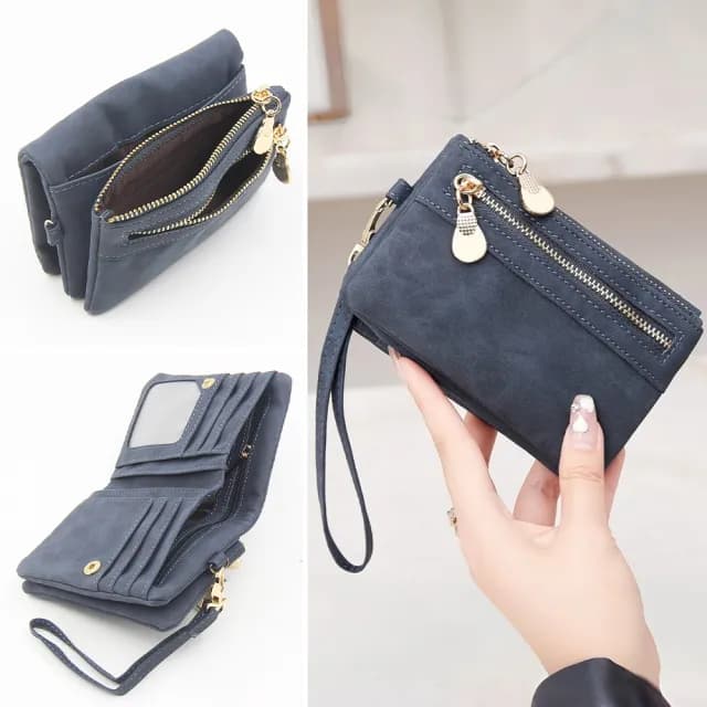 【LEESA】雙11 多卡位錢包\拉鍊短夾\零錢包\短款皮夾\錢包\女短夾\零錢袋