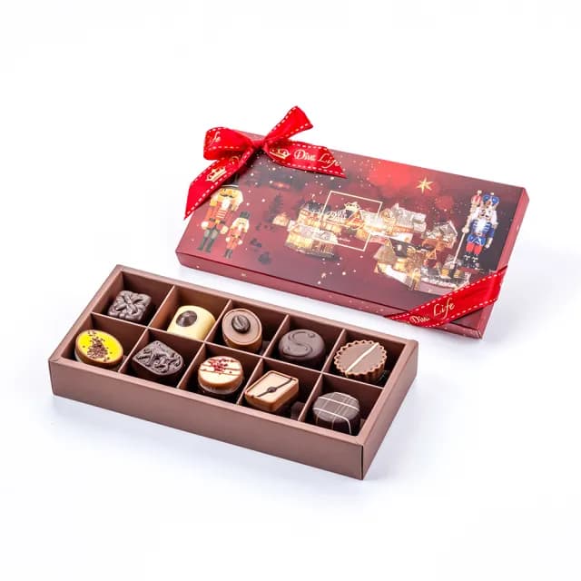 【Diva Life】聖誕胡桃鉗 銀饌10入比利時夾心巧克力禮盒(交換禮物)