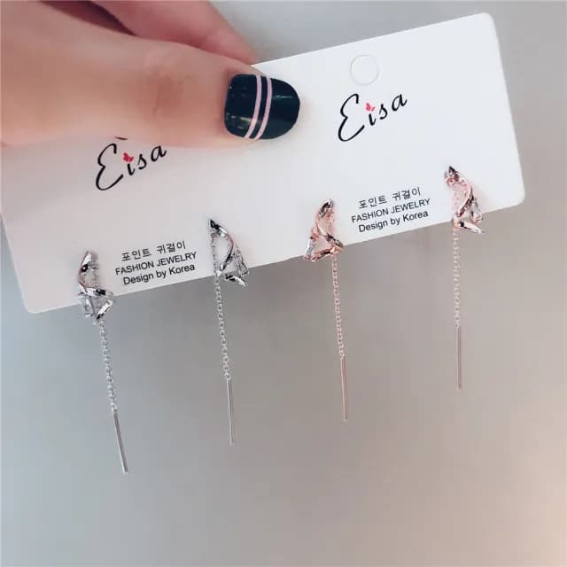 【BBHONEY】韓劇金秘書同款朴敏英配戴款水晶長款耳飾耳針(網美必備款)