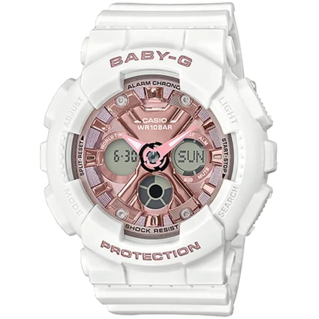 【CASIO 卡西歐】BABY-G 時尚雙顯腕錶 情人節 禮物(BA-130-7A1/速)