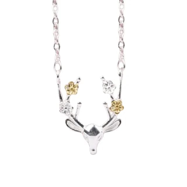 【Sayaka 紗彌佳】項鍊 飾品 Christmas風格梅花鹿造型項鍊 聖誕節 交換禮物(-麋鹿角)