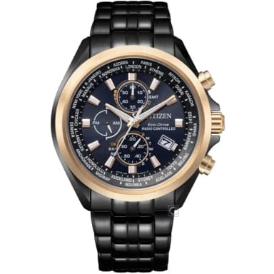 【CITIZEN 星辰】GENTS 系列Eco-Drive  光動能 廣告款 世界時間萬年曆電波錶 男錶 畢業禮物(AT8206-81L)