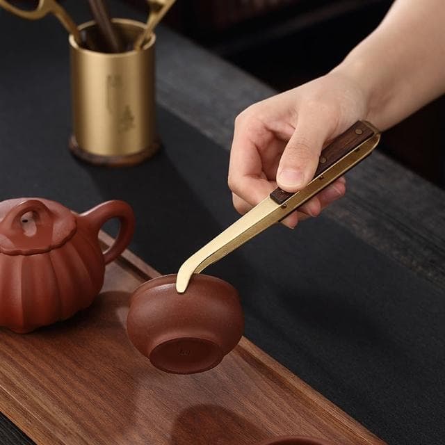 【PUSH!】PUSH!品茗喝茶具純銅茶道六君子茶夾茶刀茶勺杯叉養壺筆茶刮茶具配件(六君子六件套T10)