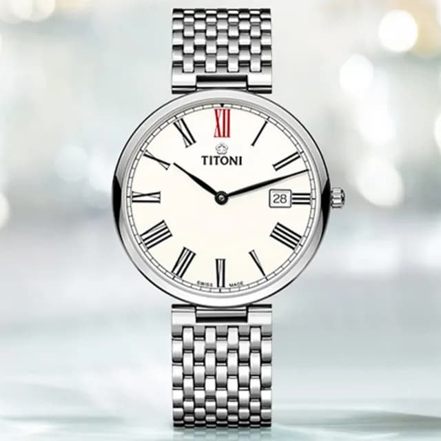 【TITONI 梅花錶】纖薄系列 輕量機械腕錶 畢業禮物 送禮 推薦(82718S-608)