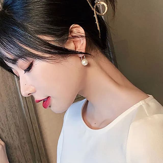 【MISS KOREA】韓國設計浪漫珍珠串鍊造型耳環(珍珠耳環 串鍊耳環)