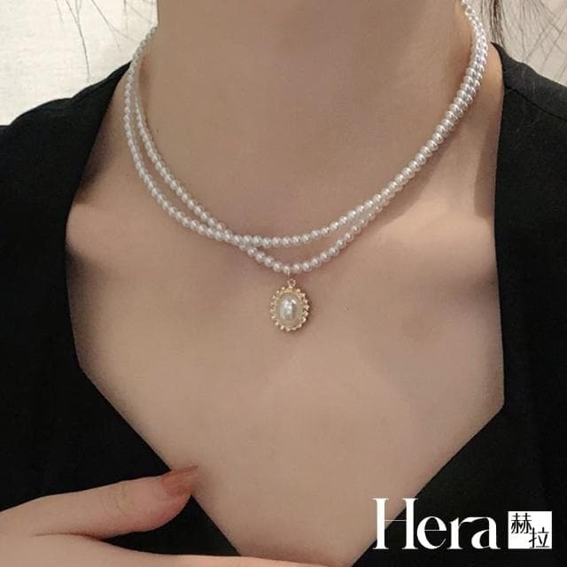 【HERA 赫拉】巴洛克復古珍珠雙層鎖骨練 H111062104(項鍊 項鏈 母情人節禮物 生日禮物)