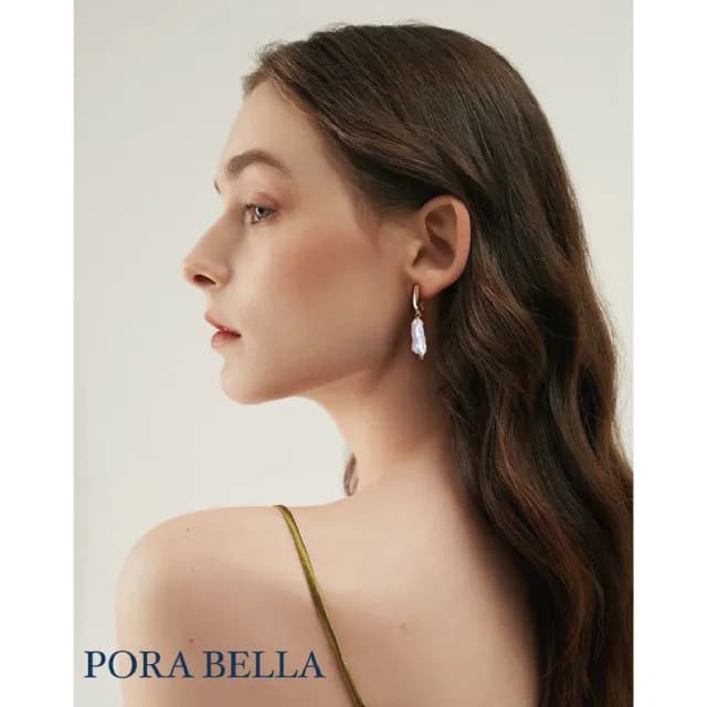 【Porabella】925純銀人工珍珠耳環 人工淡水珍珠輕奢氣質珍珠耳環 金色穿洞式耳環 Pearl Earrings