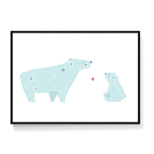 【菠蘿選畫所】星座 • 療癒大熊 - 42x60cm(可愛北極熊掛畫/母親節裝飾/幼兒園擺設/父親節禮物)