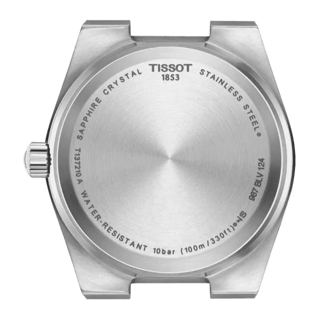 【TISSOT 天梭 官方授權】PRX系列 70年代復刻石英女錶-銀/35mm 手錶 送禮 推薦(T1372101103100)