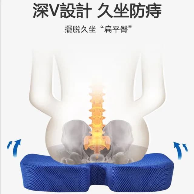 【Kyhome】3D網眼蜂巢凝膠坐墊 減壓坐墊 U型椅墊 美臀護腰 家用/辦公 交換禮物