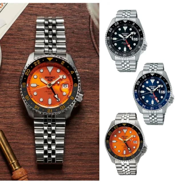 【SEIKO 精工】5 Sports系列 GMT兩地時間 機械腕錶 父親節 禮物 送禮 推薦(三款可選)